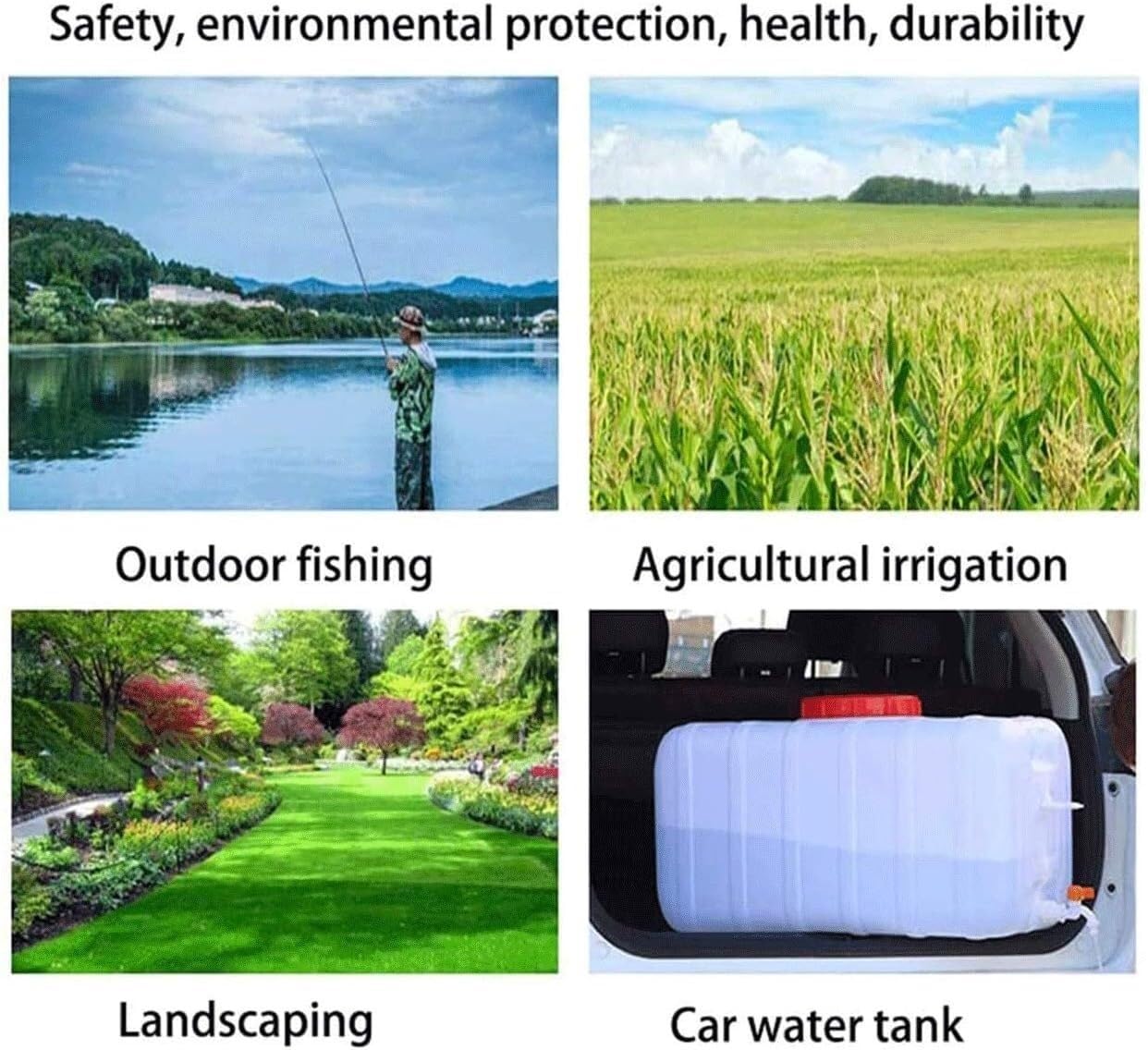 Serbatoio dell'Acqua Stoccaggio L'irrigazione Grandi Dimensioni Bianco, Campeggio Auto Portatile, Plastica Acqua Pura