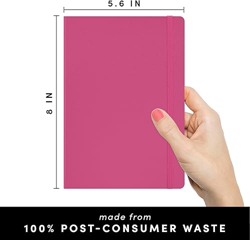 Miniatura 2 de PAPERAGE Cuaderno de diario con forro reciclado, (rosa), 160 páginas, mediano de 5.6 x 8 pulgadas, papel grueso de 3.53 ozm, cuaderno de diario de