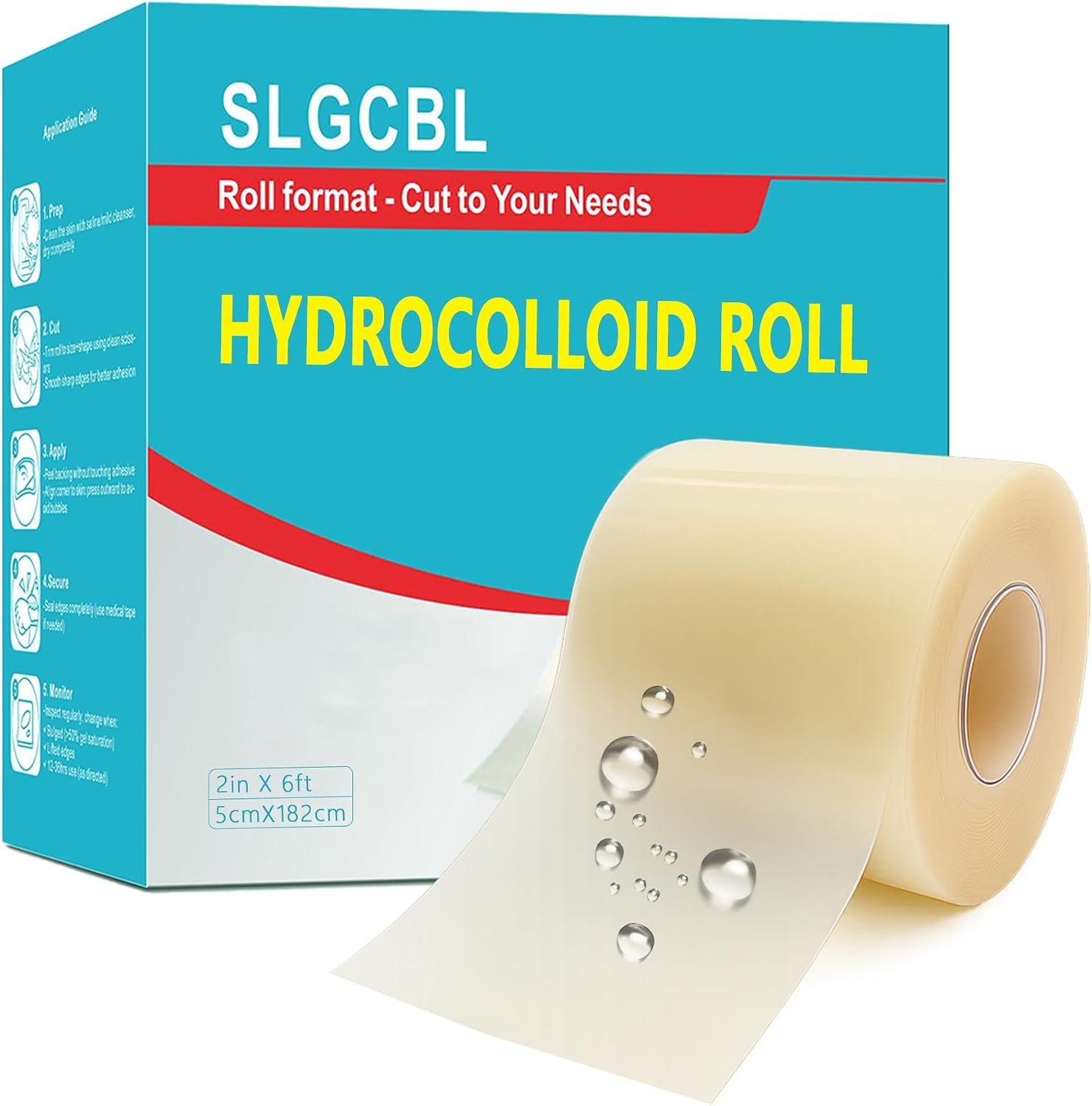 2in x 6ft Hydrocolloid Roll for Wound Care, XXL Pimple Patch Roll