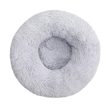 Homgee Fluffy Luxe Pet Bed for Dogs Cats, Anti-Slip Waterproof Base Hine Washable Durable Dog and Cat Cushion Bed(Grey,20'')