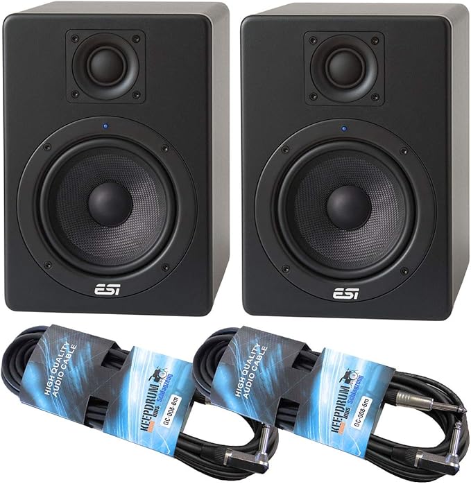 ESI Aktiv05 Studio Monitor Boxes 1 Pair + 2 x Keepdrum Jack Cable Amazon.co.uk Musical