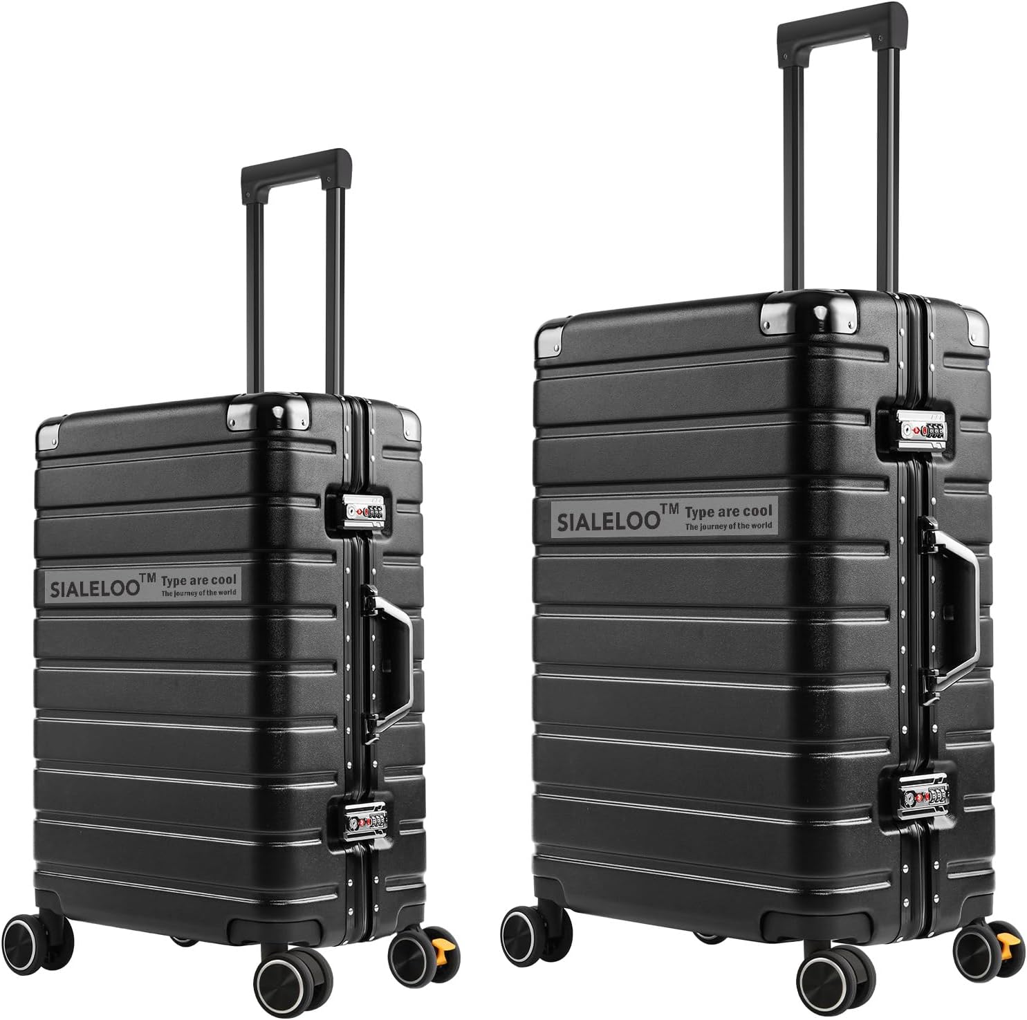 2-Piece Zipperless Luggage Set,20/26 Inch, Airline Approved Carry-On 22x14x9, 9H Scratch-Proof PC Hardshell, Aluminum Frame, 360° Spinner Wheels, Checked Suitcases, Blue