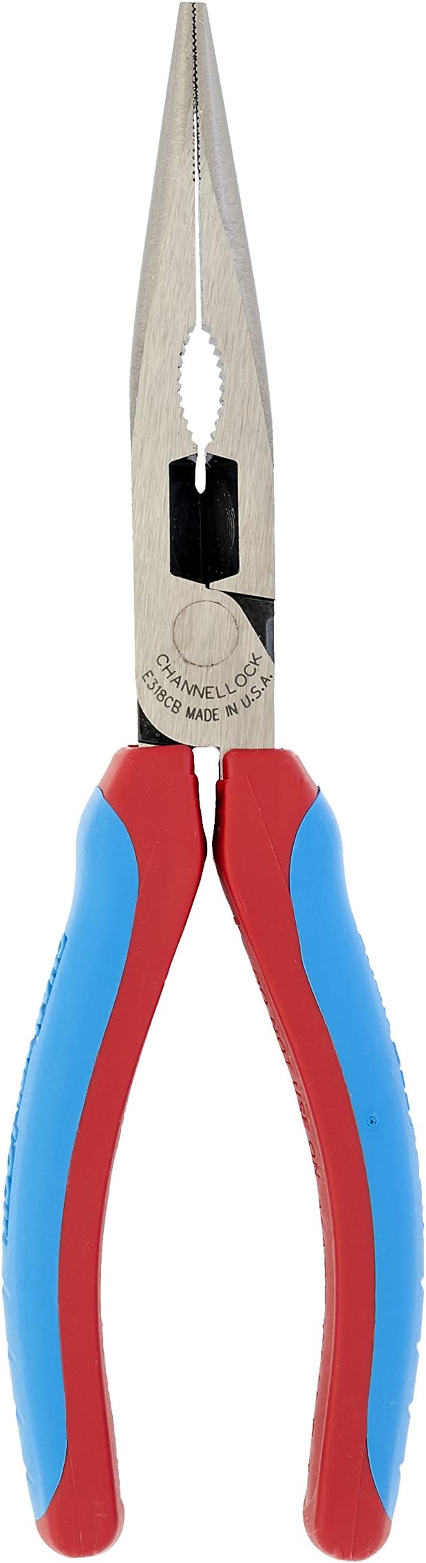 Channellock E318CB 8-Inch Long Nose Plier, E Series, XLT, Code Blue