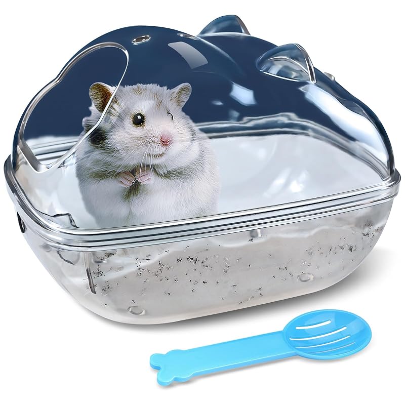 Banheira de Areia para Hamster em Acrílico Transparente lazYYzal Tamanho S – 12,95 x 9,14 x 9,14 cm