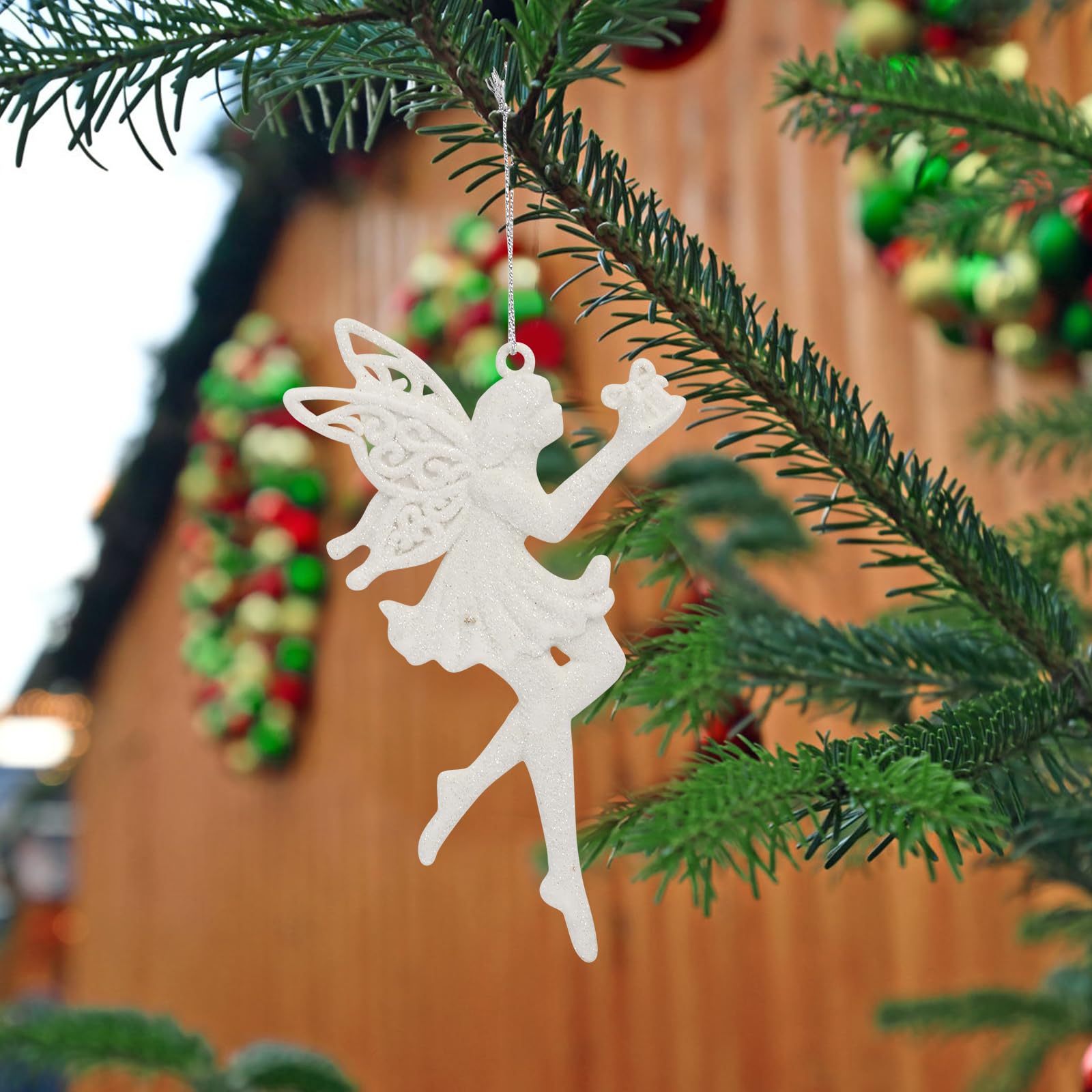 Amosfun Lot de 10 décorations en plastique à suspendre en forme d'ange pour fenêtre, porte, mur, arbre de Noël