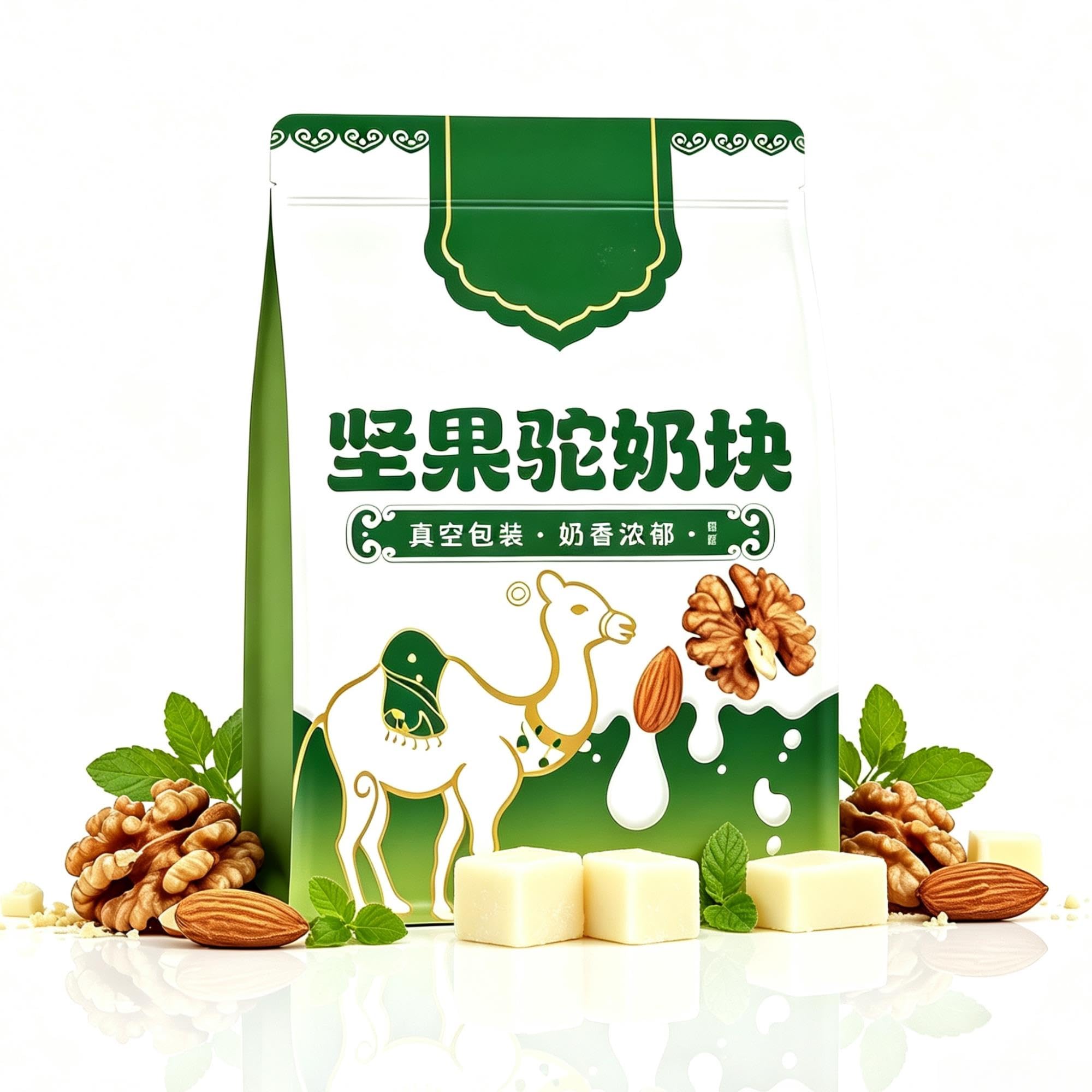 Bloques de leche de camello y nueces 500g, snack lácteo masticable