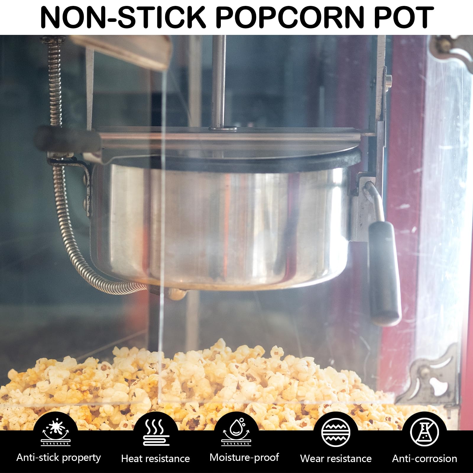 Accessoires Machine à Pop-Corn à Air Chaud, Bol de Chauffe 2 holes-15mm Popcorn Maker Pot de Pièces Machine à Pop-Corn à Électrique pour Maïs, Collation