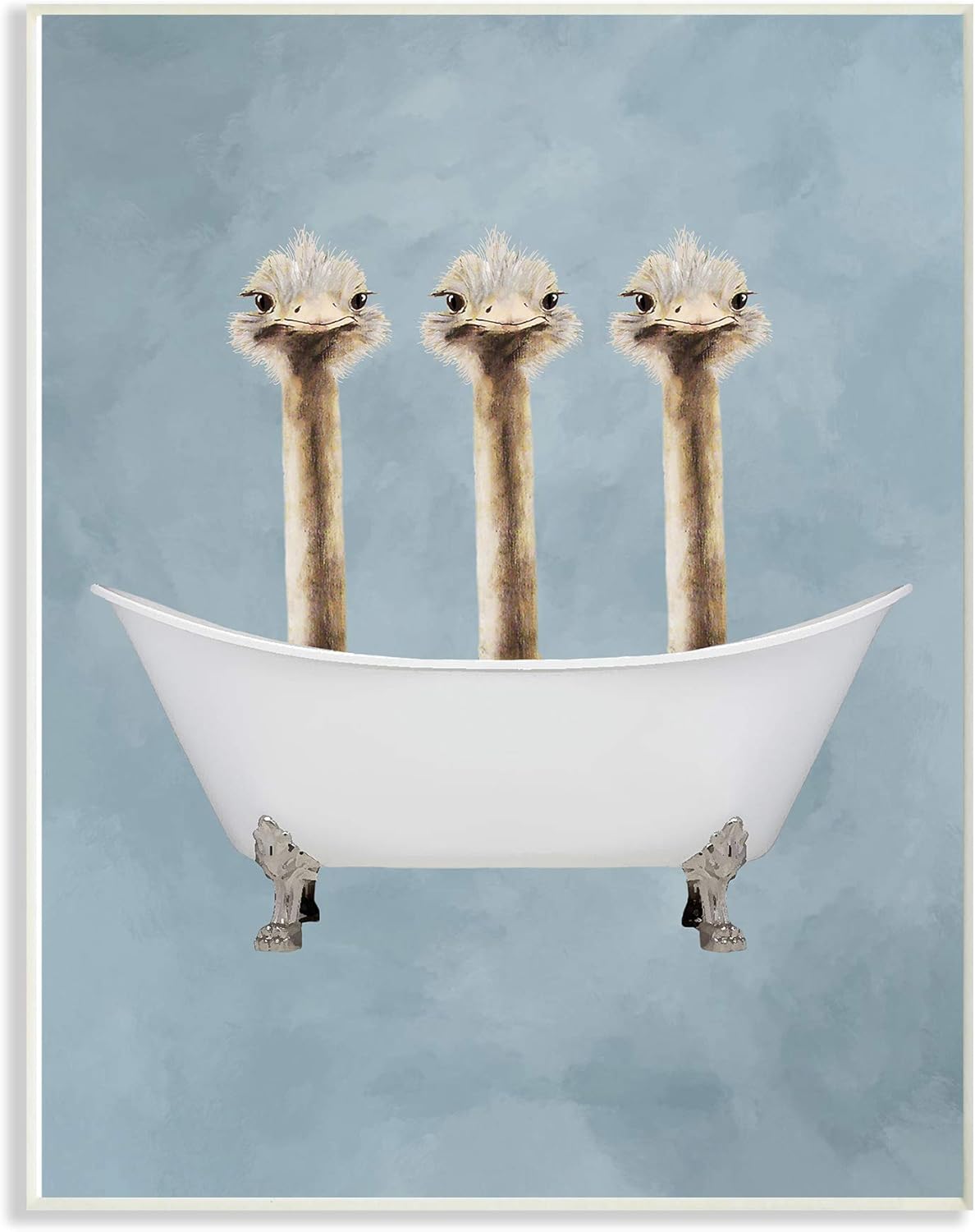 Stupell Industries Three Ostriches In A Bathtub Stretched Canvas Wall Art, 16 x 1.5 x 20, Multi-Color