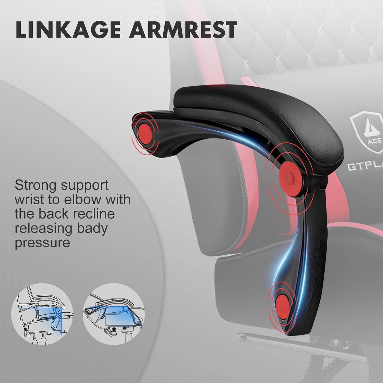 71ZvtLfxPCL._AC_SL1500_ GTPLAYER Gaming Chair, High Back Leather Computer Gaming Chair with Footrest, Ergonomic Height Adjustable Office Chair with Removable Cover and Lumbar Support for Gaming and Work (Red)