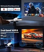 Vista 4 de Magcubic HY300PRO Mini proyector con WiFi y Bluetooth, soporte 4K inteligente proyector portátil Keystone automático, control remoto de mouse