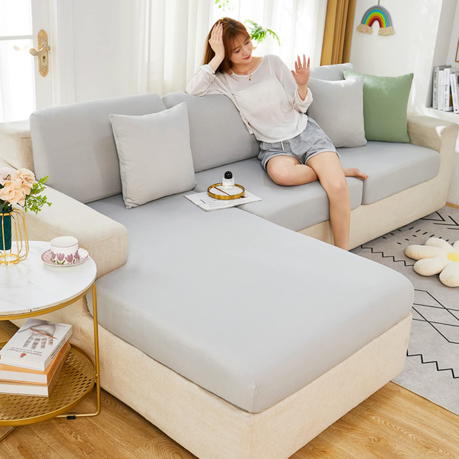 Amazon｜ソファー座面カバー ソファカバー l字型コーナーソファ