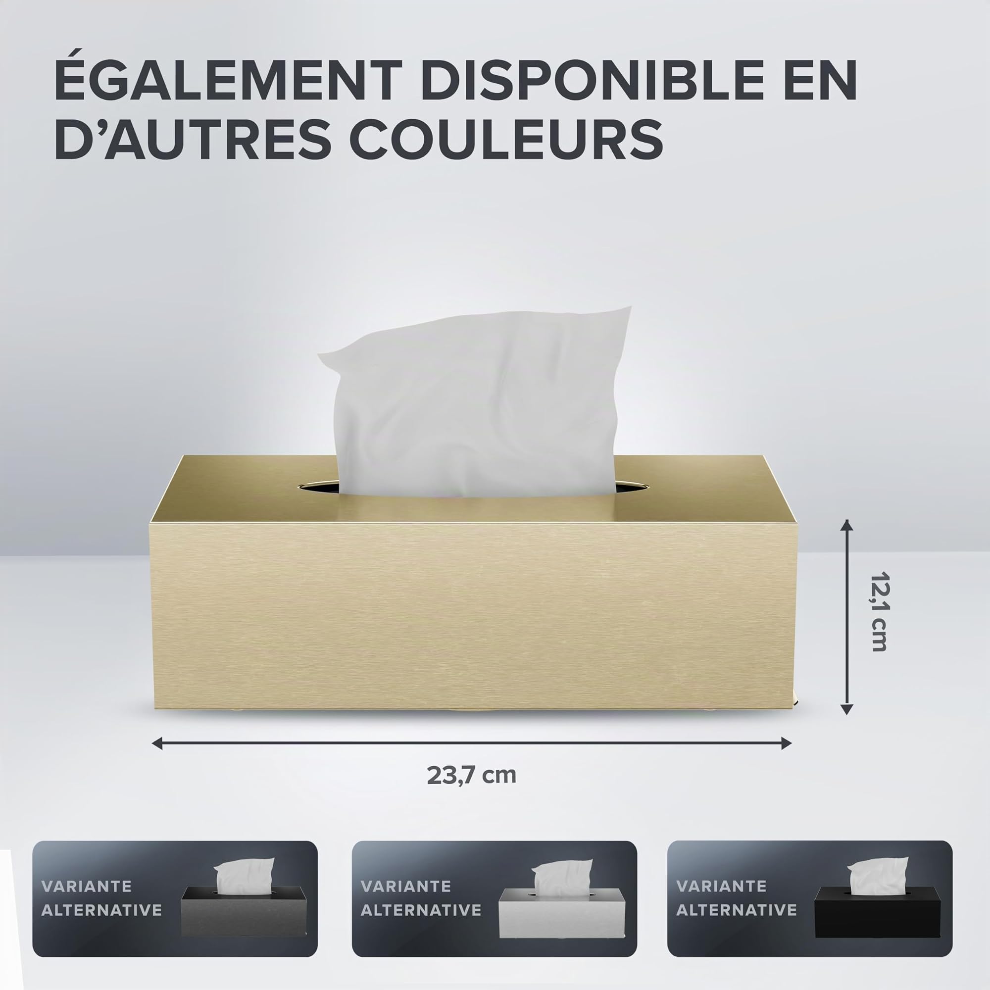 Ovimar Boîte à mouchoirs Uttakleiv | en Acier Inoxydable Fin | Or mouchoirs pour Salle de Bain, Cuisine ou Table à Manger | Montage Mural en Option