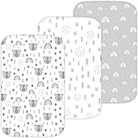 Vista 10 de Sábanas de moisés para Maxi COSI Iora, Munchkin Brica Fold N' Go, 4moms MamaRoo, Delta Children Bassinet, 3 piezas, 18 x 33 pulgadas, ultra suaves