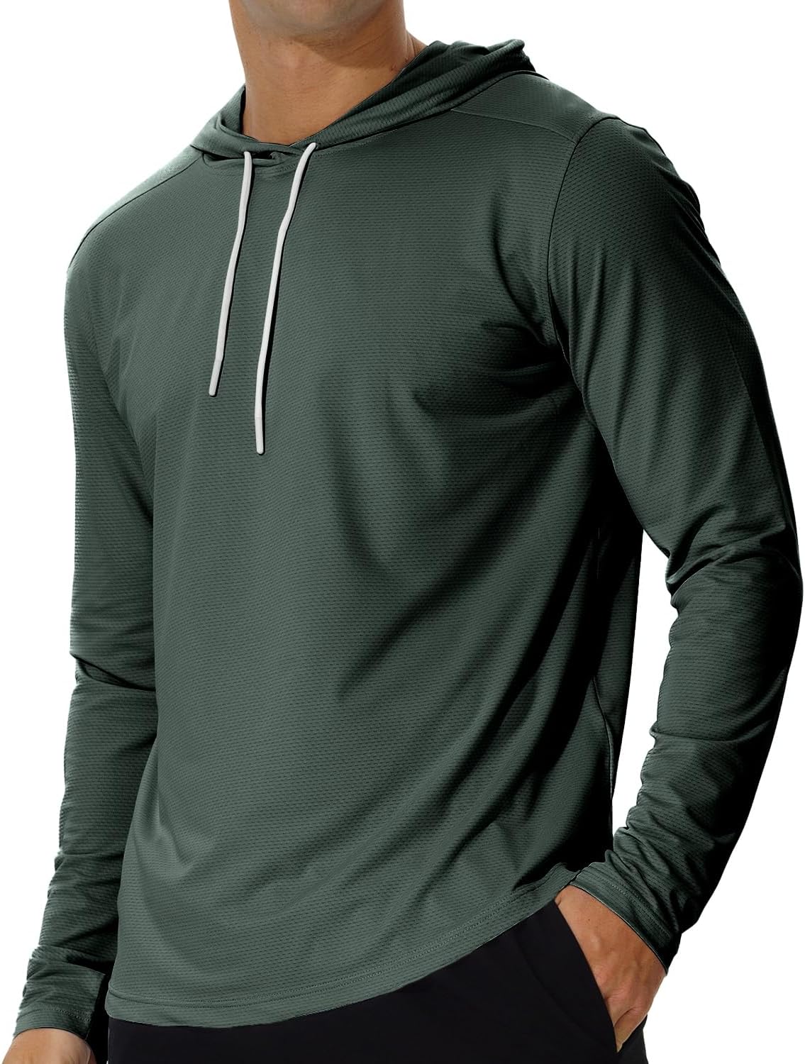 AIMPACT Men's Sun Protection Shirts UV SPF UPF 50+ Long Short Sleeve Hoodie Rash Guard Fishing Swimming Shirt Lightweight