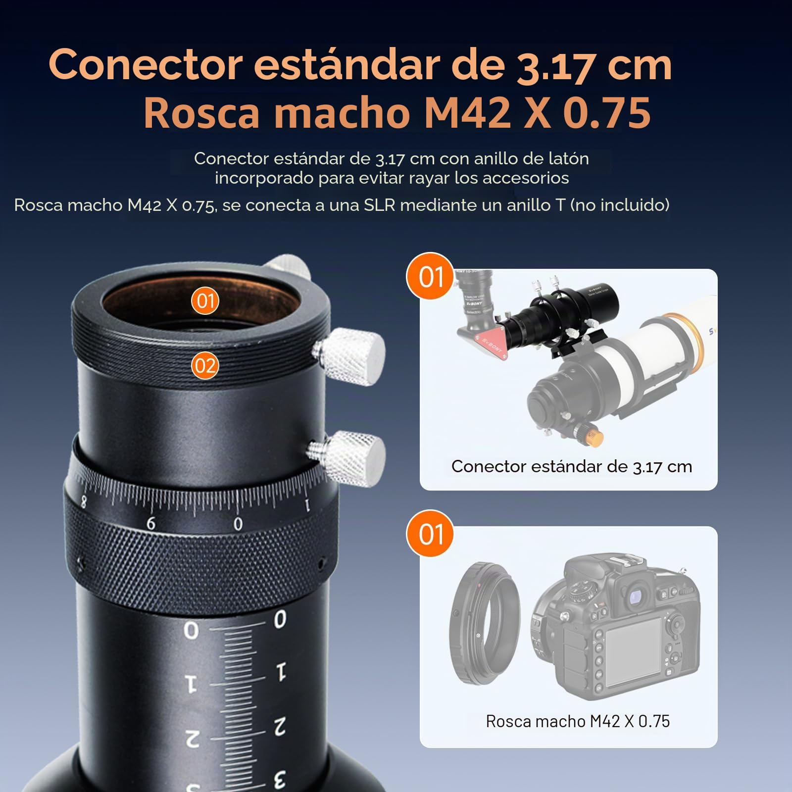 Svbony SV106 Telescopio Guía, 60mm F4 Visor con Revestimiento Completo y Enfocador Helicoidal, para Guiar la Búsqueda de Estrellas, Compatible con la Cámara de Guía Automática ZWO QHY