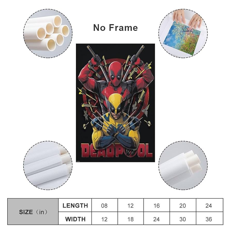 デッドプール＆ウルヴァリン キャンバスアートパネル コミコン デッドプール＆ウルヴァリン キャンバスアートパネル コミコン
