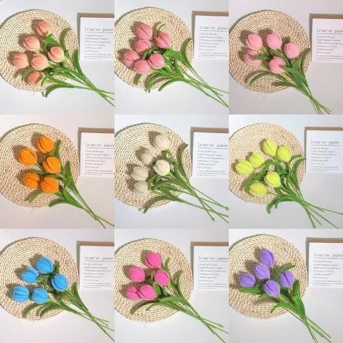 Miniatura 4 de 200 piezas de limpiadores de tuberías suministros para manualidades, kit de fabricación de ramo de tulipanes, tallos de chenilla, kit de
