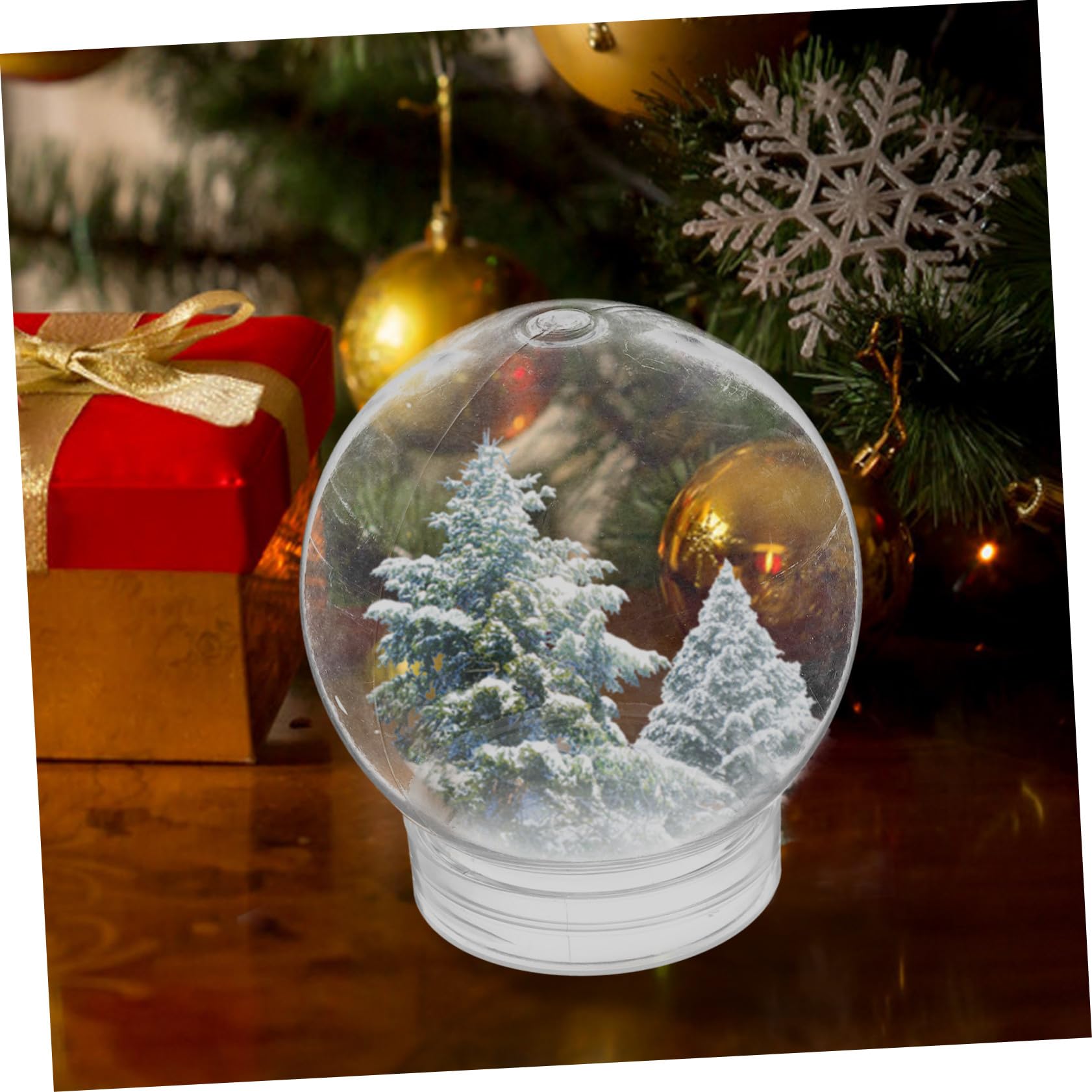 10pièces Boule à Neige Transparente Soi-même Globe Eau Plastique pour Projet Artisanat Boule à Neige De Noël Vide
