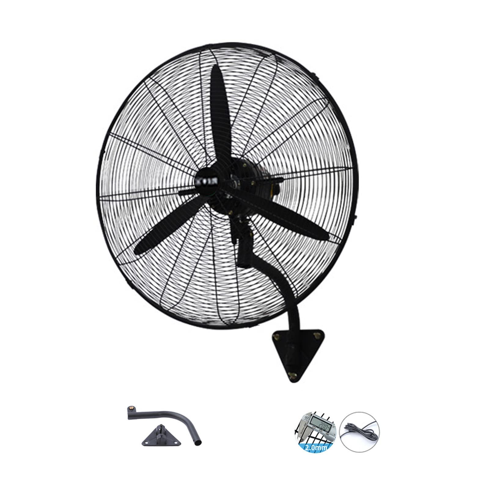 JKJZSALJ Commercial Ventilation Fan,Wall Mount Fan Oscillating,Wall Mount Fan,3-Speed,120°Oscillating,For Indoor,Commercial,Residential,Warehouse,Greenhouse,Copper-26In,Copper,30in