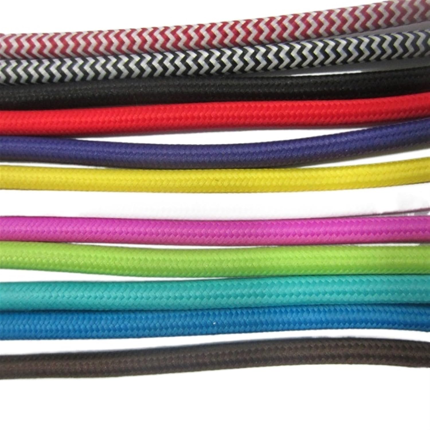 被覆導体ケーブル、 2 x 0.75 DIYツイスト編みファブリックペンダントランプワイヤーマルチカラー2-20メートル(Black