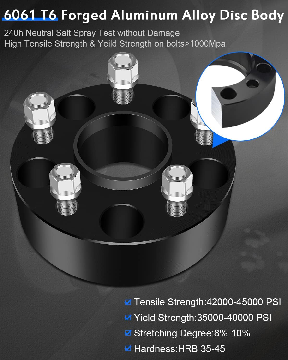 ECCPP 50mm 5x127 Hubcentric Wheel Spacers 5 Lugs 2" inch 5x5 to 5x5 fits for Jeep JK Wrangler Grand for Jeep Cherokee-4PCS