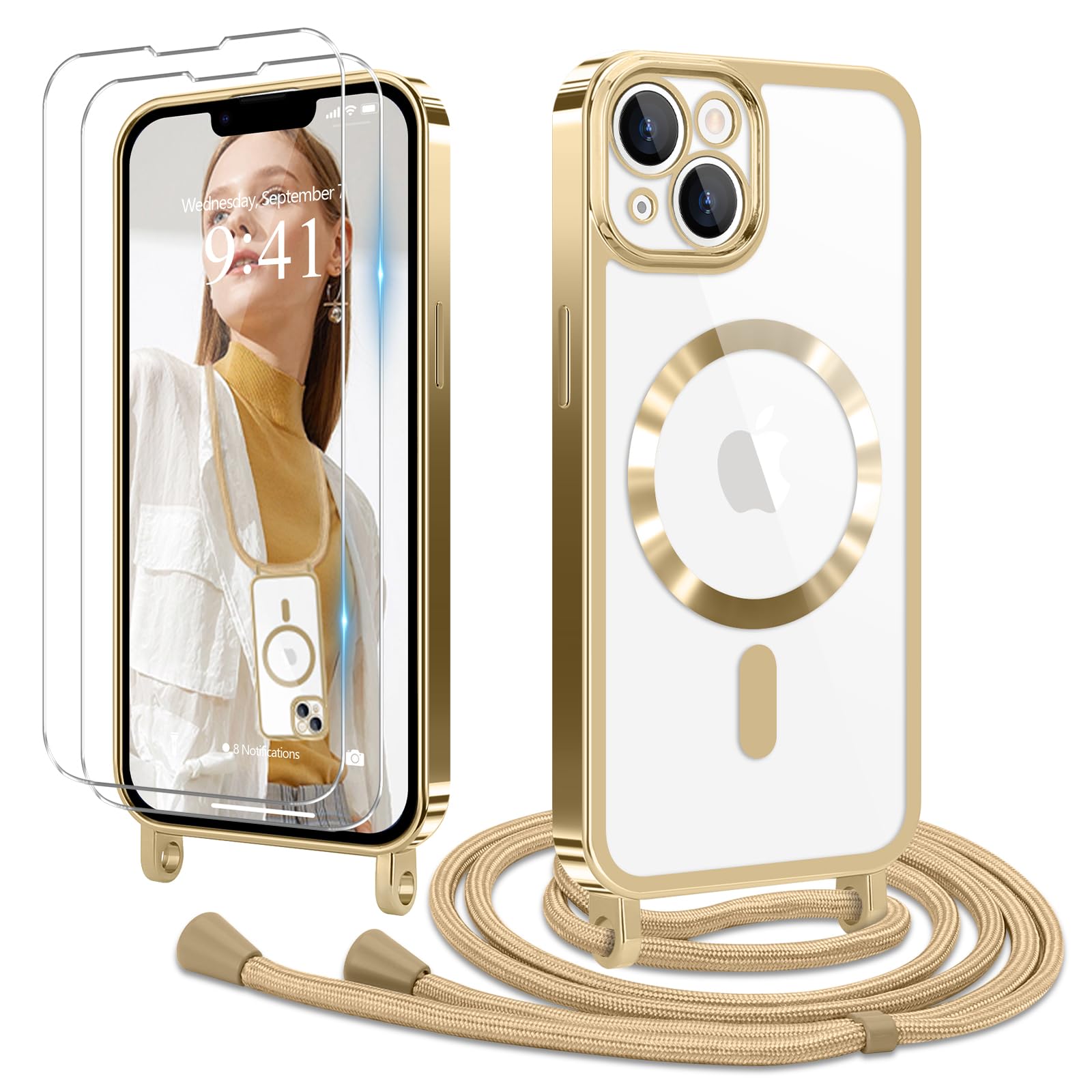 Pepmune Cover con Cordino per iPhone 13 Pro Custodia con 360° Regolabile Anello Supporto Ultra Sottile Antiurto Silicone Liquido Protettiva Cover con Laccio per iPhone 13 Pro Rosa