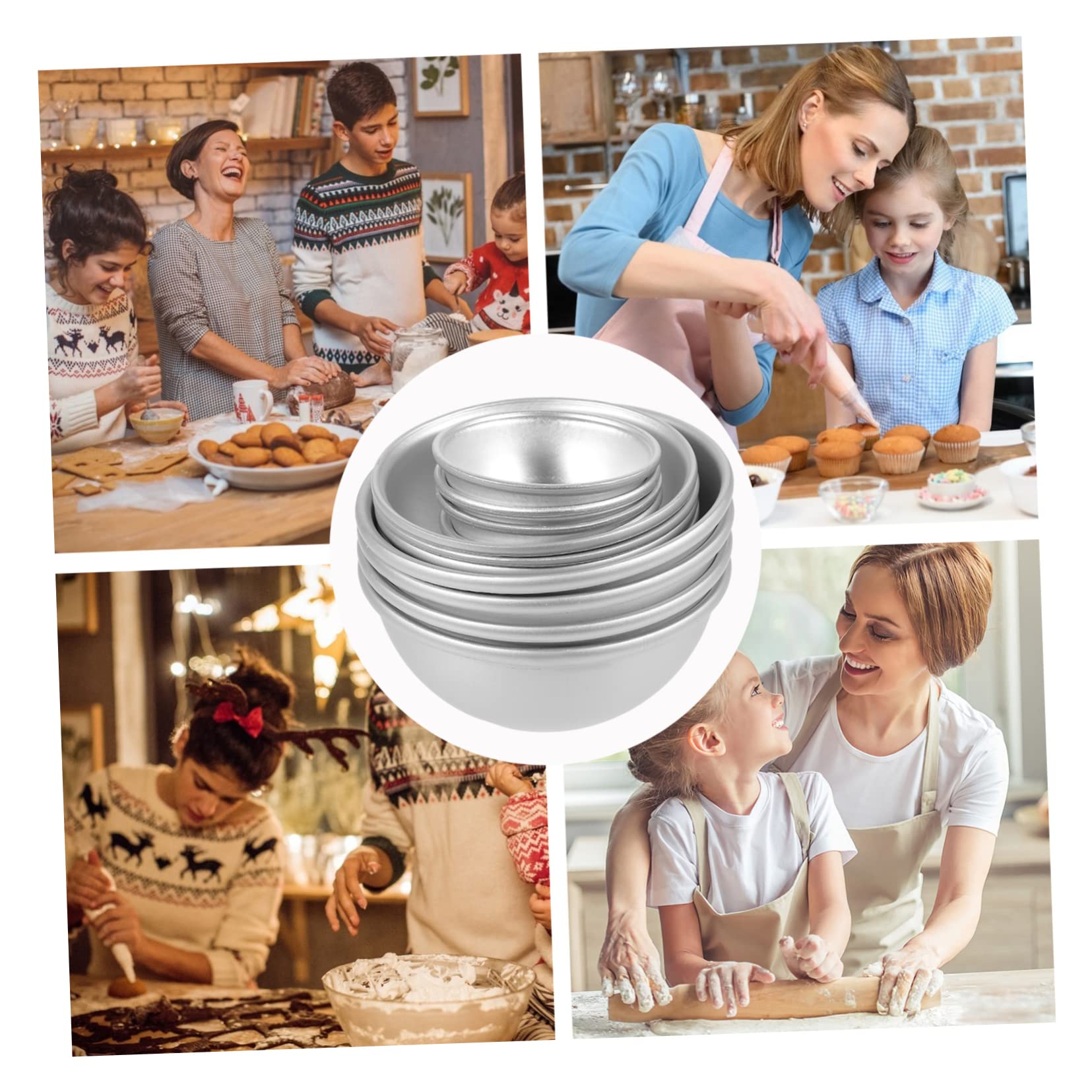 SEWACC Lot de 12 Moules en Alliage D'aluminium Demi-sphériques pour Bricolage, Moule à Pâtisserie Facile à Ranger, pour DIY et Création de Bombes de Bain