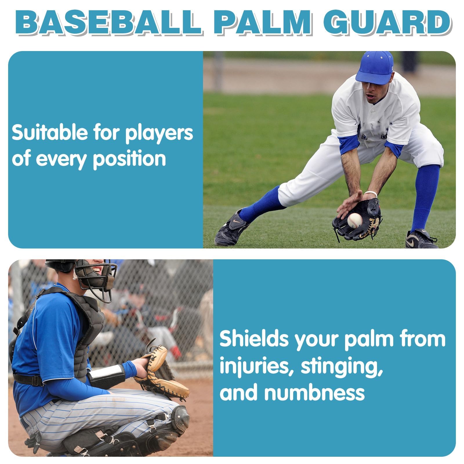 Protectores de Palma de Silicona para Absorción de Impactos, Accesorio de Entrenamiento para Béisbol y Sóftbol (2 Tamaños)