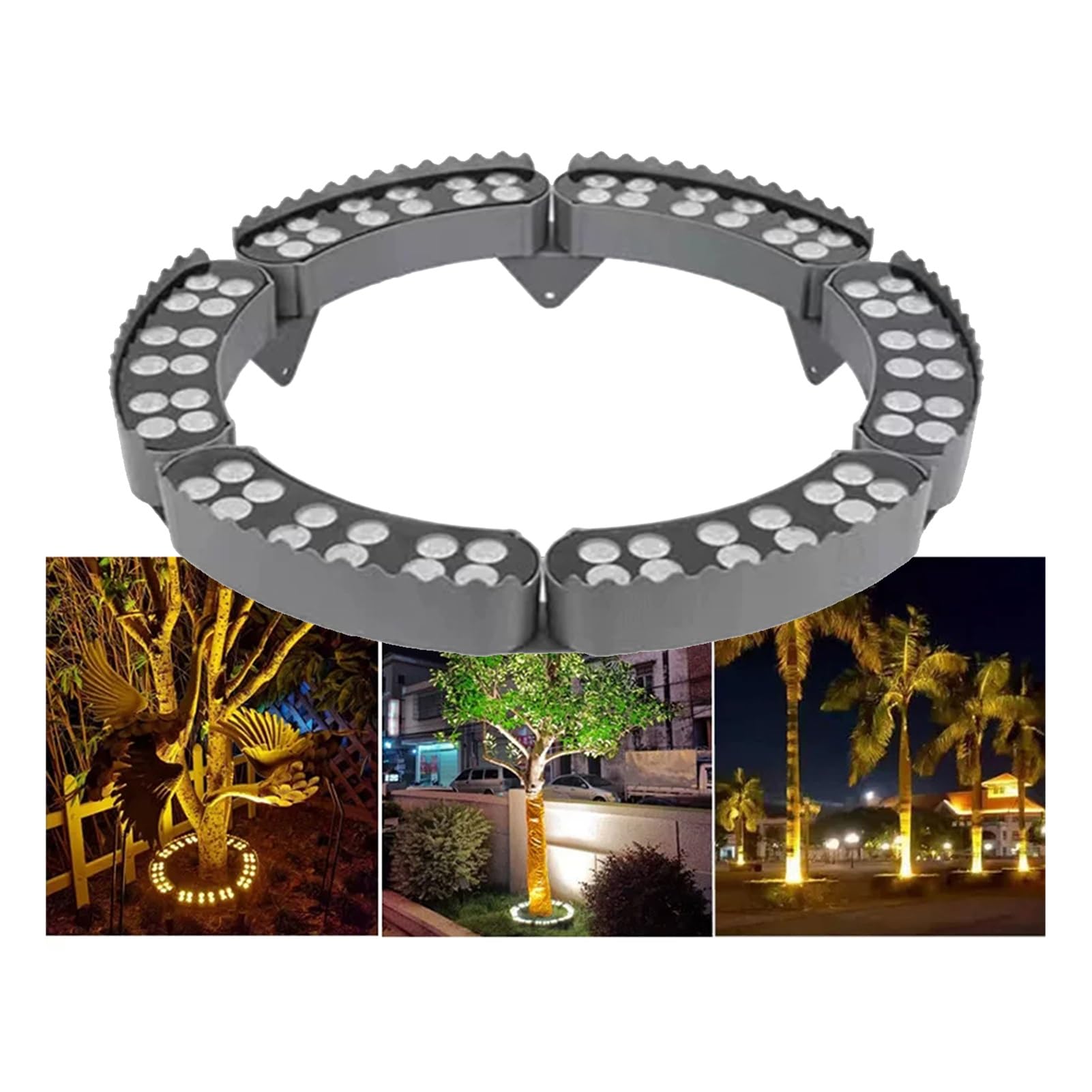 Luz de árbol de anillo LED impermeable IP65 para solucionar sombras en jardines 8