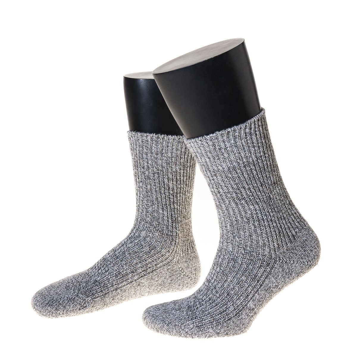 Lot De 3 Paires Chaussettes Mi-mollet Laine Mouton Nordpol - 70% Laine, Fabriqué En Allemagne, Gris
