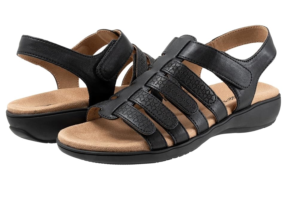 Trotters Tiki Laser (Black) Women's Sandals INTERNATIONAL SHIPPING
