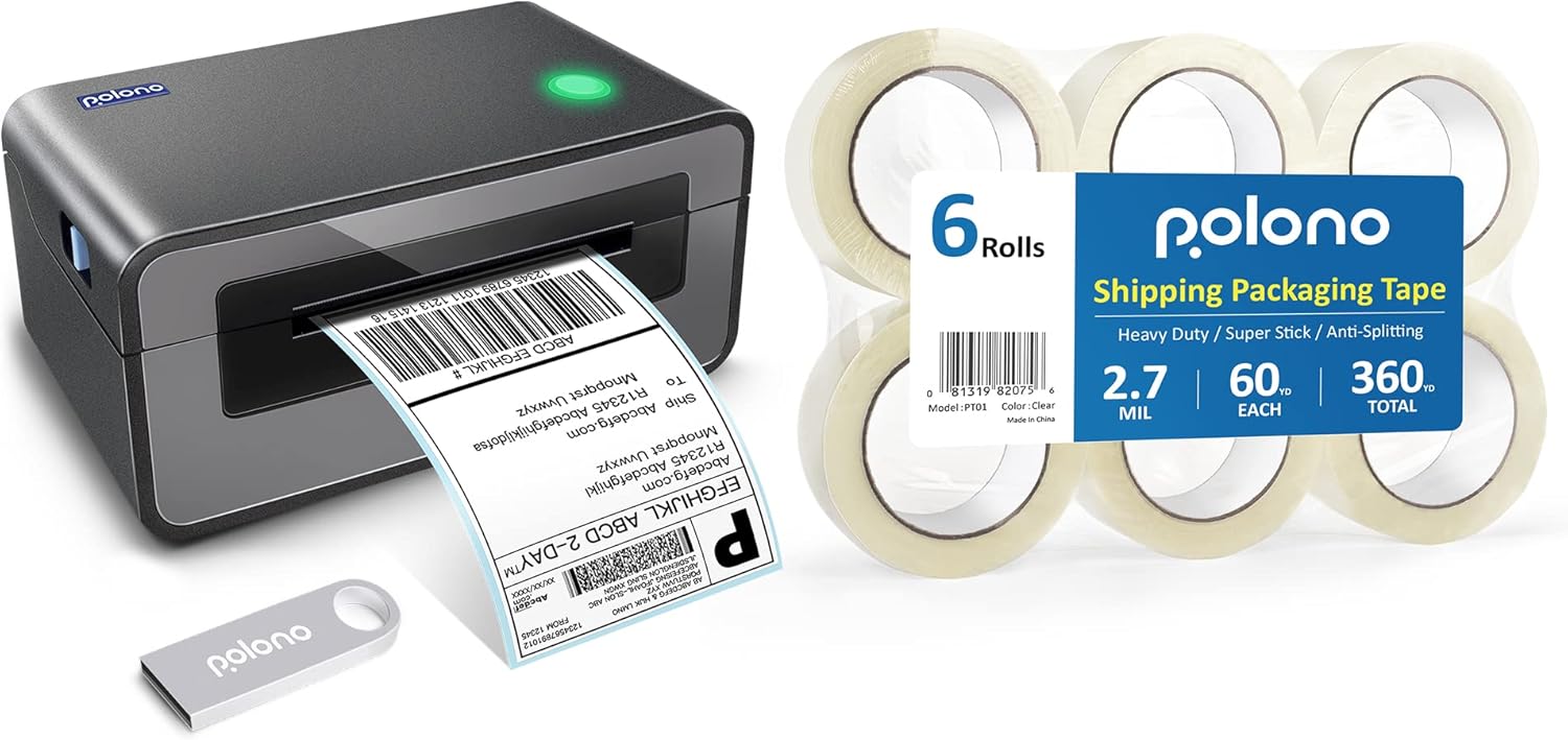 POLONO Shipping Label Printer, 4x6 Thermal Label Printer