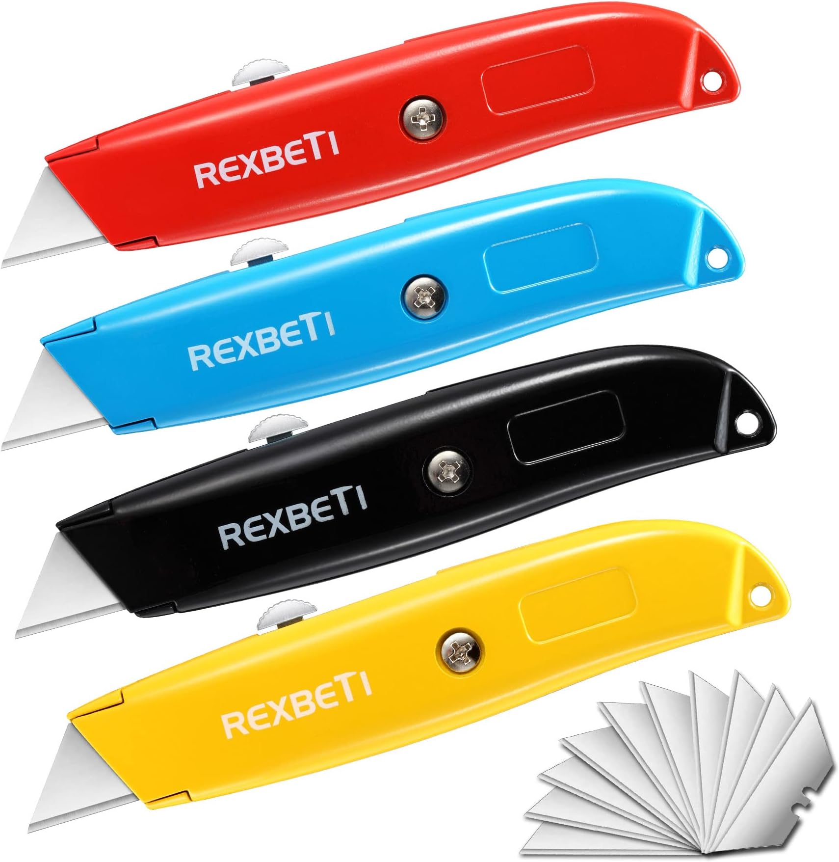 REXBETI 4-Pack Utility Knife with Extra 10 Blades