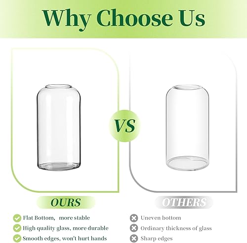 Miniatura 4 de Hewory - Jarrones de cristal para flores, modernos jarrones de vidrio soplado para centros de mesa, juego de 3, mini jarrones transparentes a granel