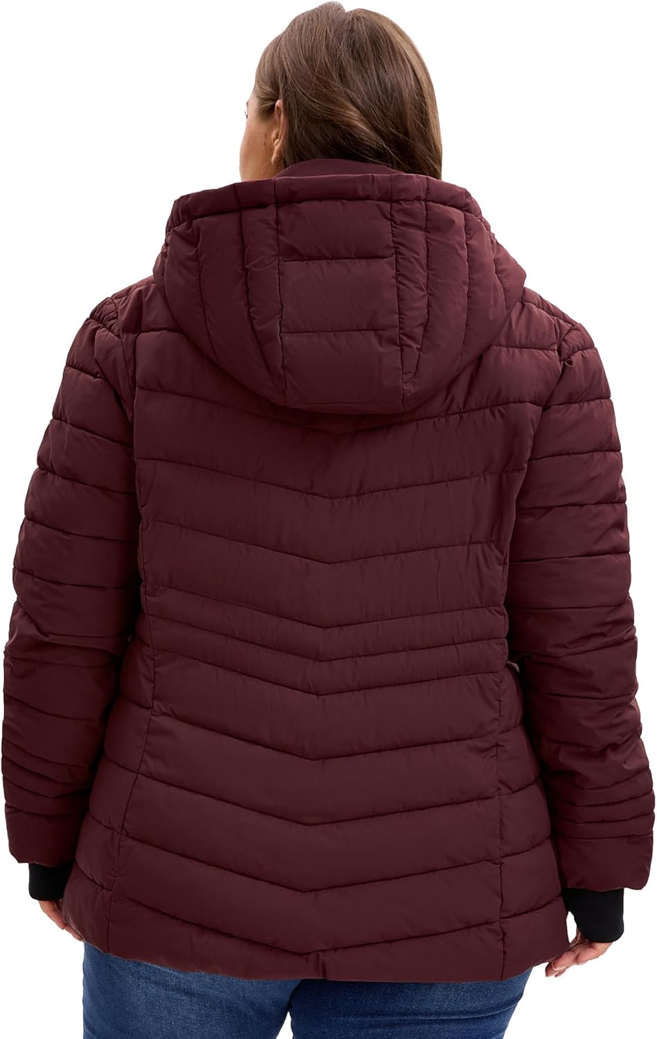 ANOTHER CHOICE Women Plus Size Puffer Jacket, Warm Quilted Puffer Coat Lightweight Puffy Jacket with Hood - Image 4