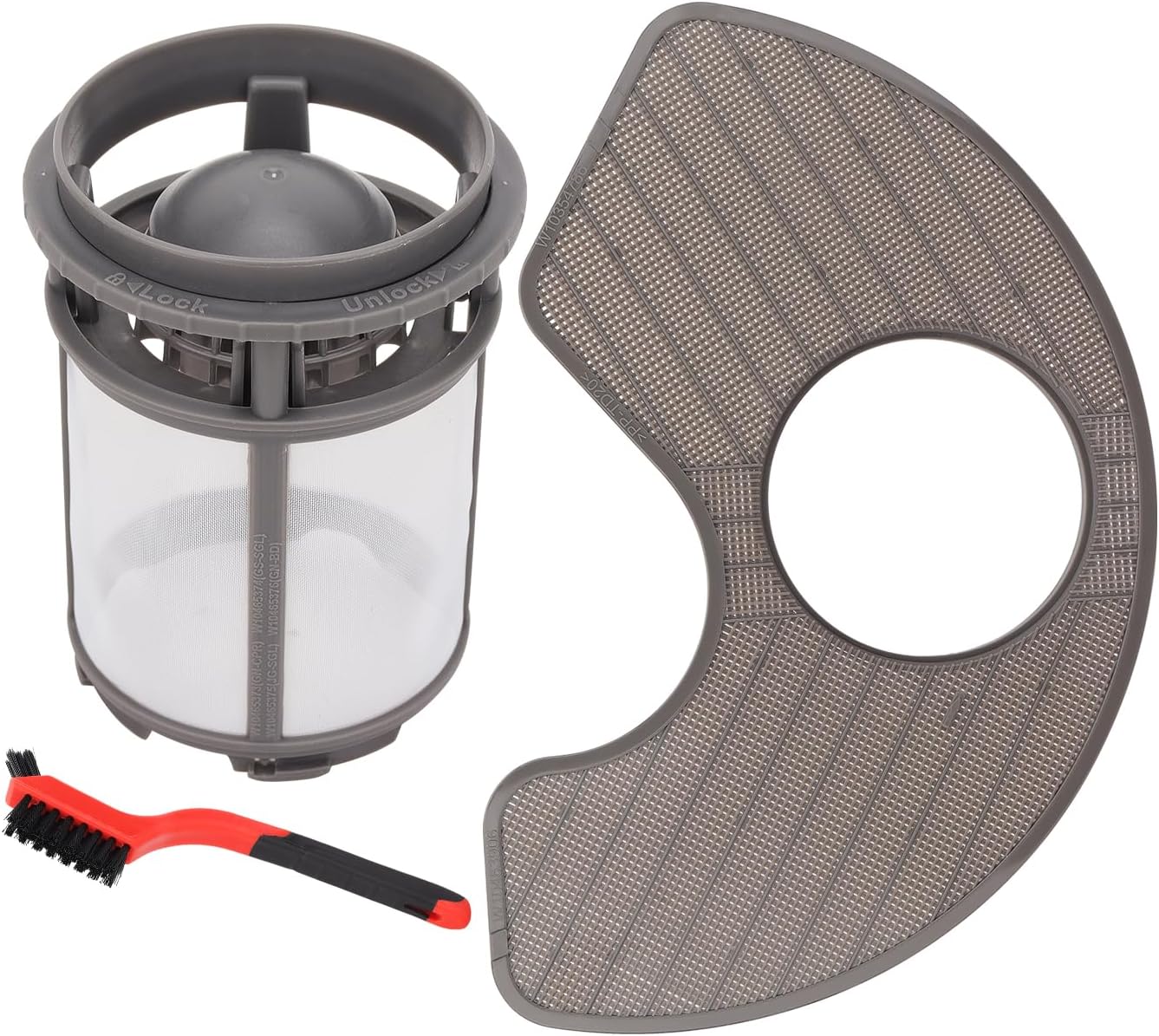 W10872845 Dishwasher Pump Filter Replacement Cup & WPW10463906 Screen Filter - Compatible with Whirlpool/Kenmore/KitchenAid Dishwasher- Replaces AP6030094 W10393351 AP6021820 PS11755148 2312301