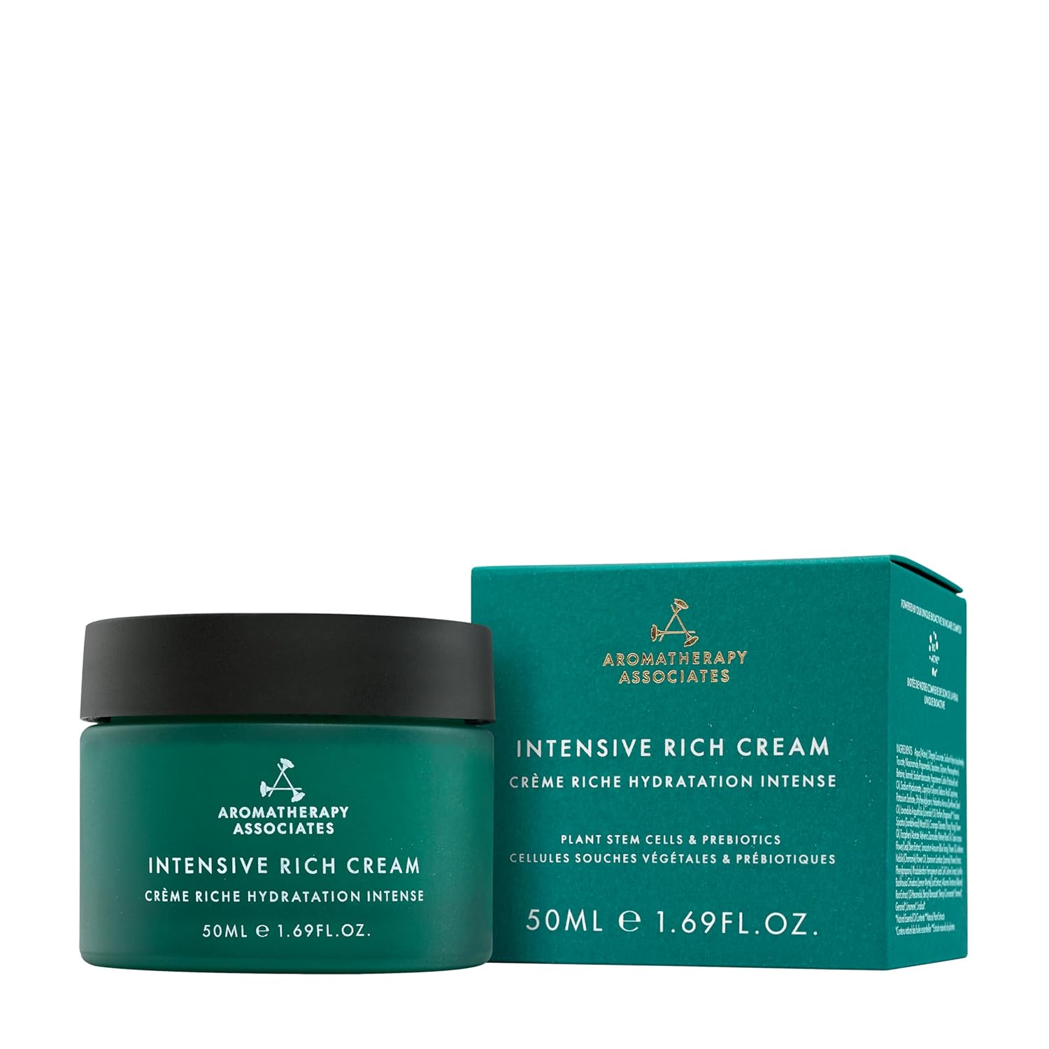 Aromatherapy Associates Intensive Rich Cream with Plant Stem Cells, Prebiotics & Essential Oils, Hydrating Daily Moisturizer for Dry or Mature Skin, Fruity Floral Scent, 1.69 fl oz