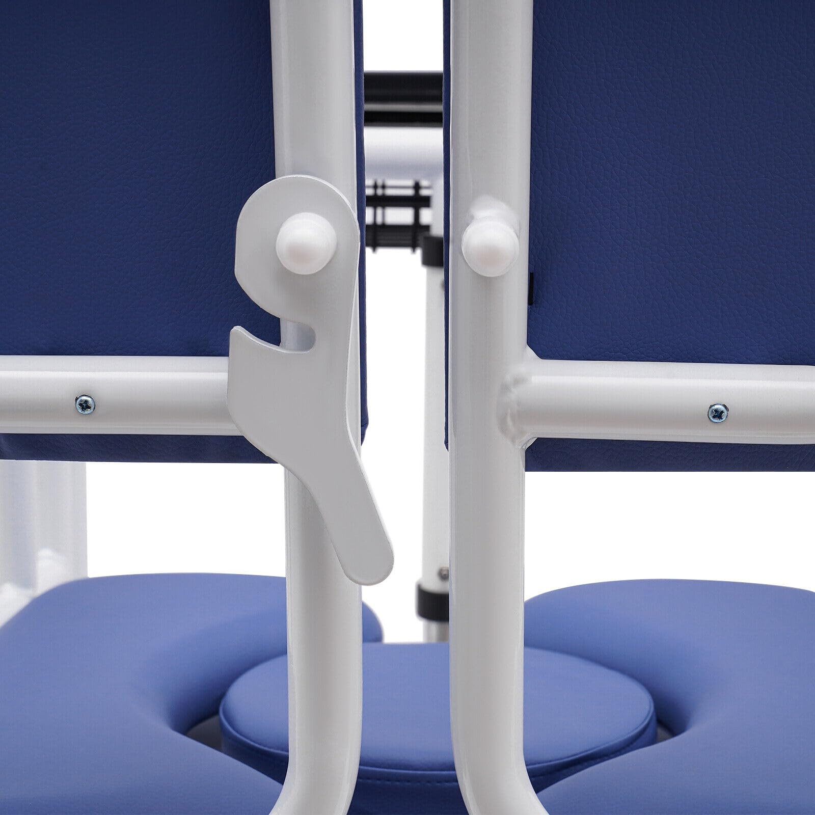 Silla elevadora portátil para personas mayores, ayuda de transferencia, silla de ducha multifuncional con asiento dividido de 180°, capacidad de carga de 150 kg, color azul
