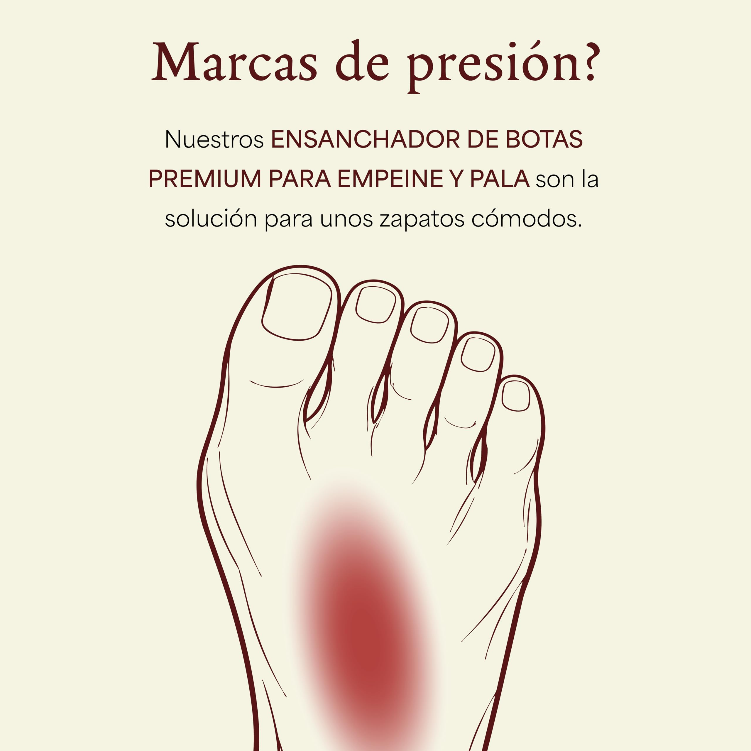 Langer & Messmer alargador de zapatos y botas para el empeine para hombres contra la presión de los zapatos - de madera maciza de haya incl. spray alargador de cuero 50ml