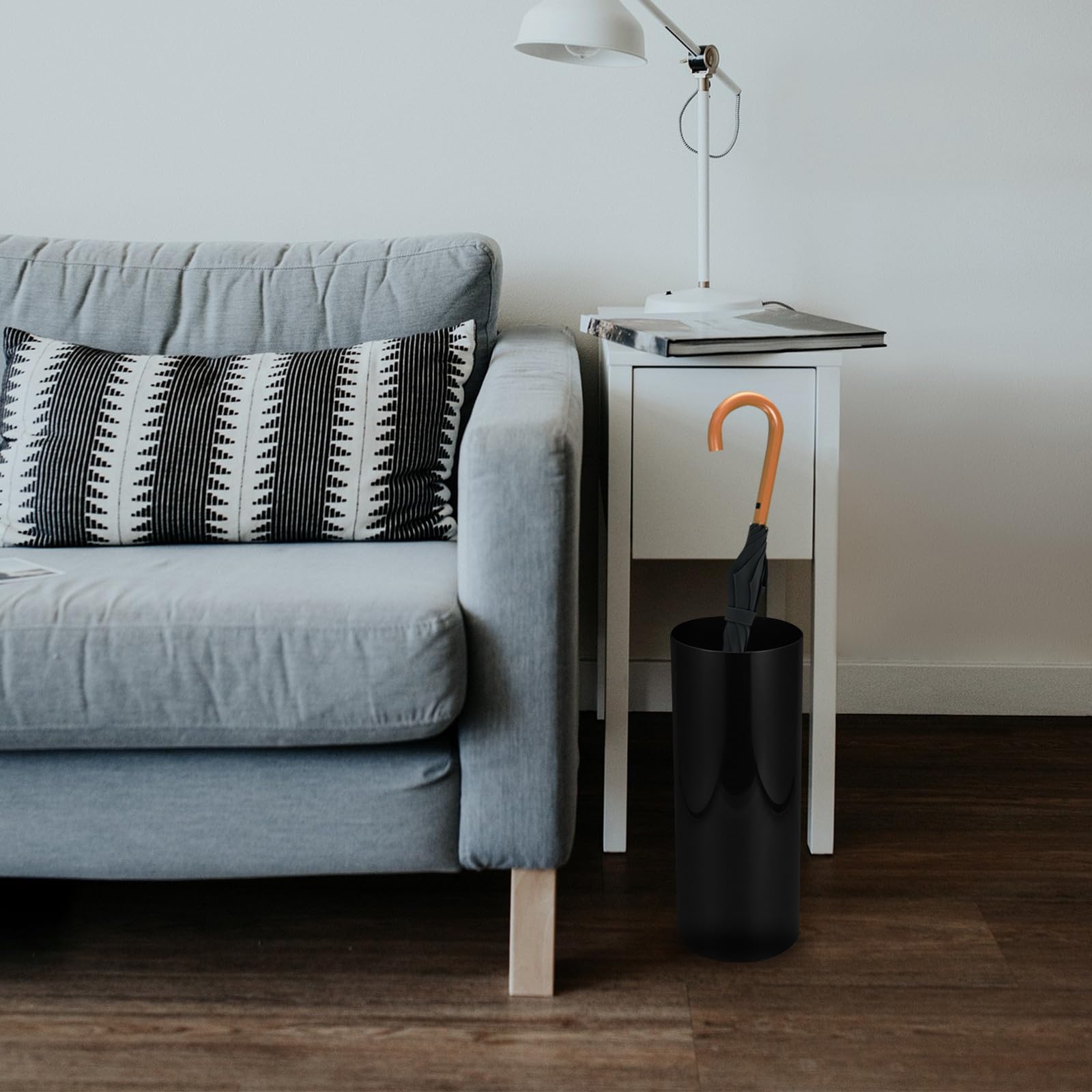 HEMOTON Soporte para Paraguas Alto de Plástico 15 Cm Diámetro X 40 Cm Alto, Paragüero de Interior Portátil para Entrada Hogar y Hotel, Cubo Organizador de Paraguas Resistente al Agua