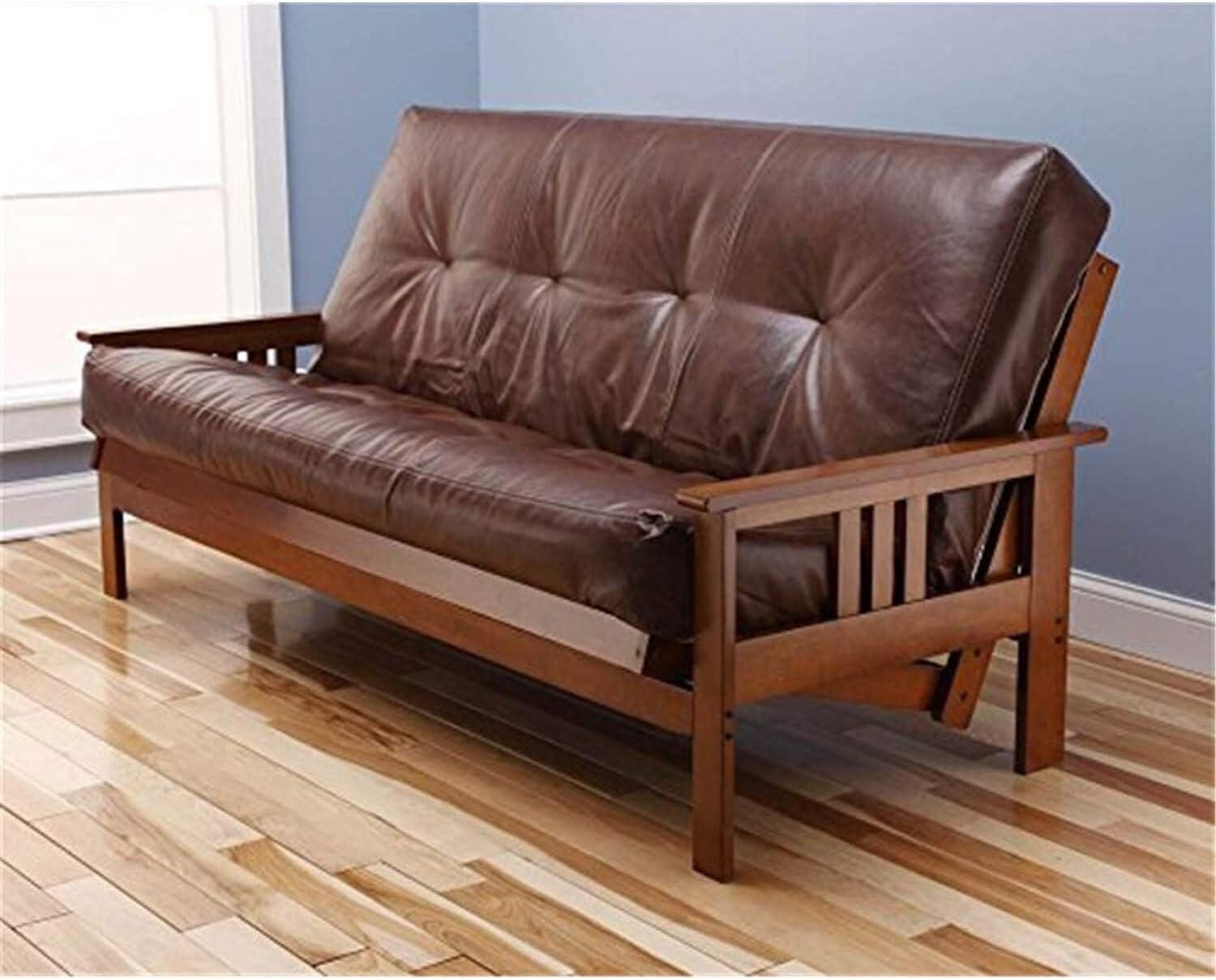 Maykoosh Full Size Futon Frame Set - Hardwood Convertible Sofa Bed - Barbados Finish - 79" x 37" x 33"