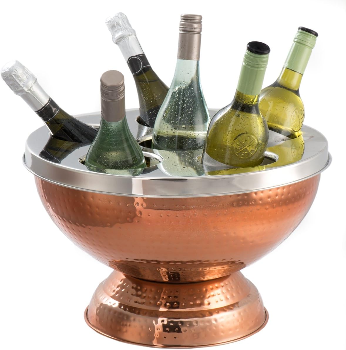Copper 6 Bottle Wine & Champagne Cooler Hammered
