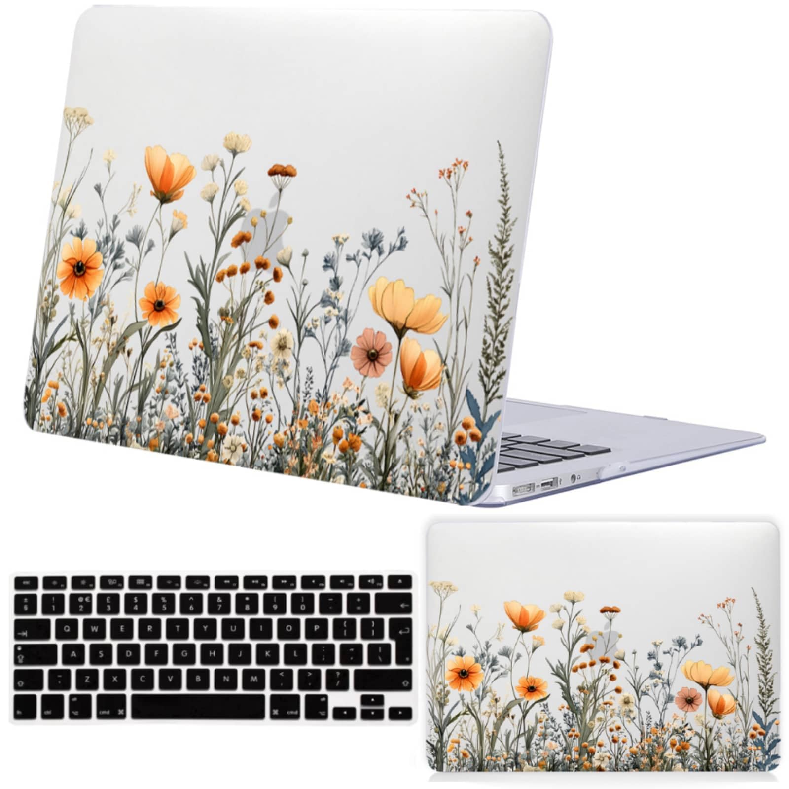 Carcasa MacBook Pro 16 A2141 protege de golpes con diseño flor naranja 8