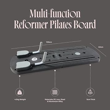 Myga Pilates Reformer Machine - Foldable Pilates Board with Rebound Ab Roller, Resistance Bands, Push Up Bars & LED Counter for Full Body Workout - Multifunctional for Home, Gym & Travel