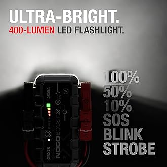 NOCO Boost X GB75: 2500A UltraSafe Jump Starter Power Pack – 12V Car Battery Booster, Portable Power Bank & Jump Leads - For 8.5L Petrol and 6.5L Diesel Engines