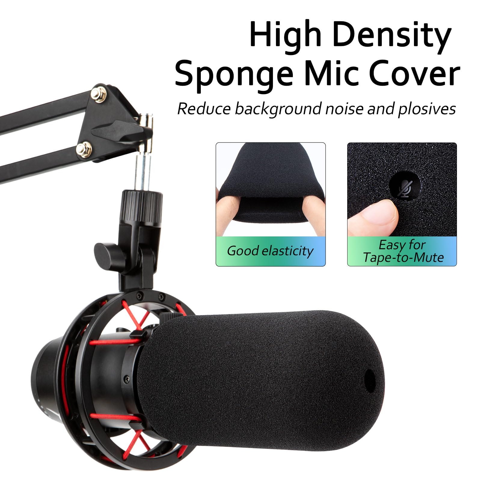 Für Hyperx QuadCast Windschutzscheibe – flauschiger Pop-Filter, kompatibel mit Hyperx QuadCast S-Mikrofon, Mikrofon-Schaumstoffabdeckung reduziert Hintergrundgeräusche (1 x flauschig und 1 x