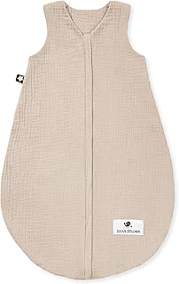 Julius Zöllner Musselin Sommerschlafsack sand, Größe 70 | aus weicher Musselin Baumwolle, sicher und schadstoffgepüft, ideal für warme Sommernächte