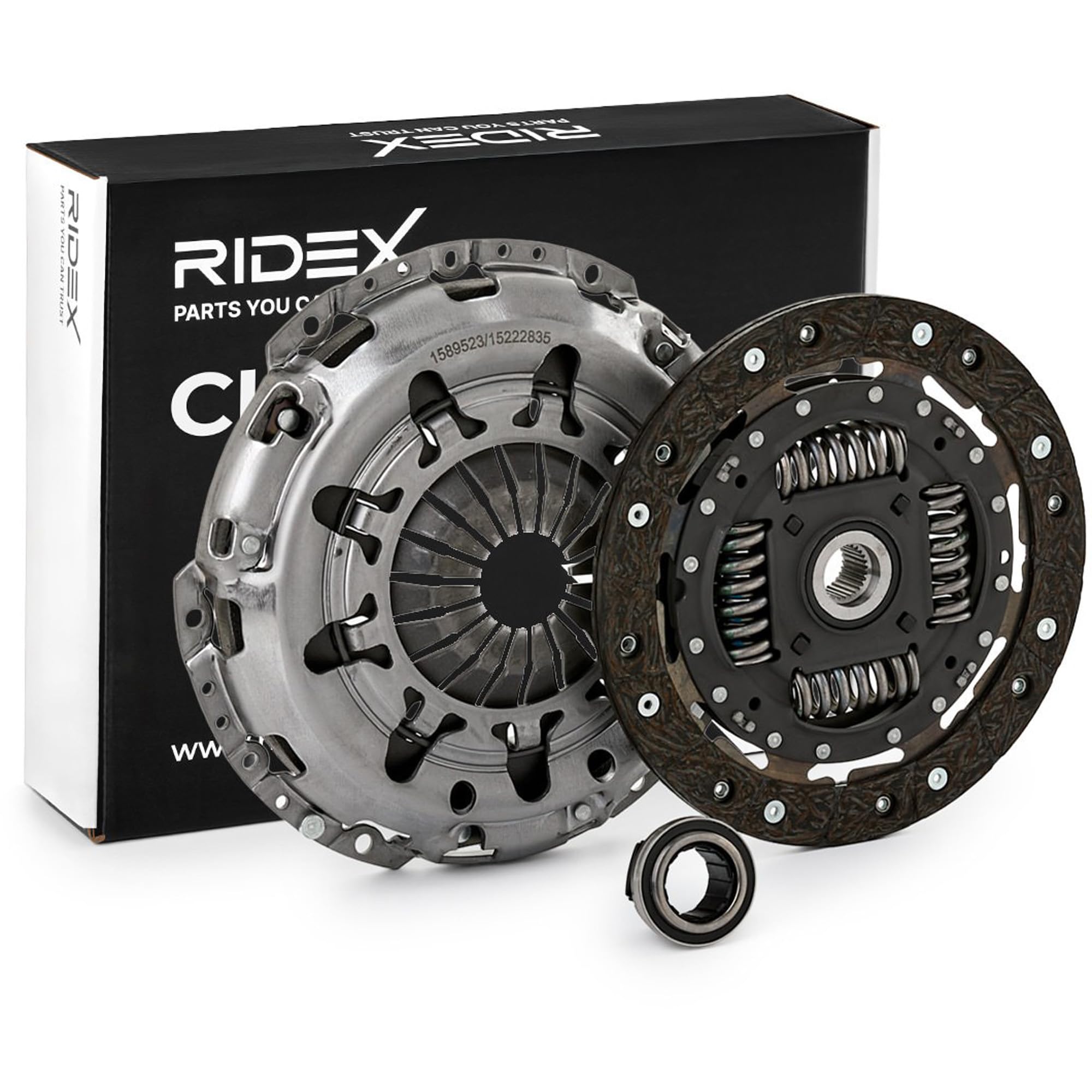 RIDEX 479C0386 Kit de embrague con placa de apriete de embrague con plato de embrague con cojinete de desembrague sin volante motor Compatible con SKODA Fabia II Combi 545