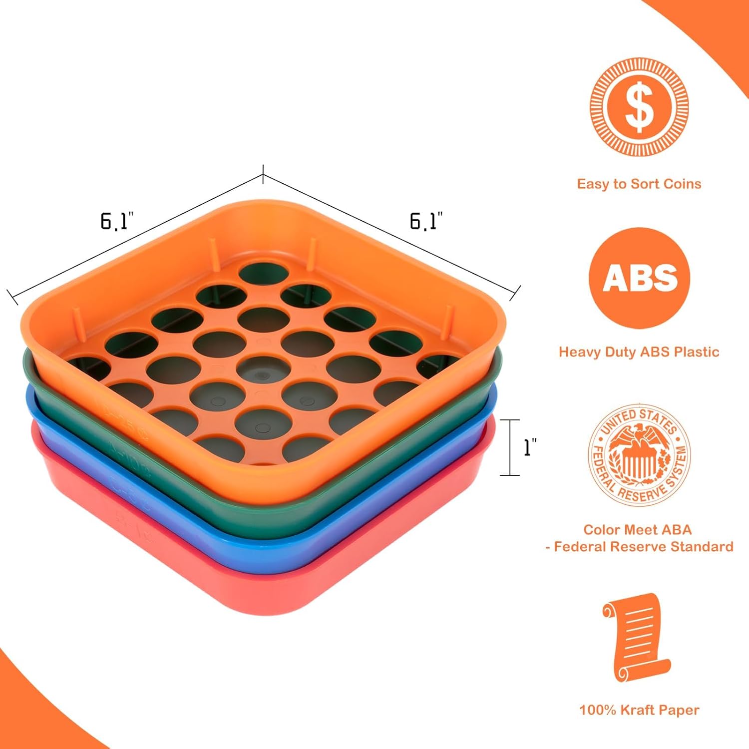 コインカウンターチューブ&コインソータートレイ - 4色コードコイン仕分けトレイとコインカウントチューブバンドル、40個のあ  Amazon.co.jp: KALLORY 4個 コイン仕分けトレイ 銀行用仕分けトレイ 銀行家のためのコイン選別ツール コイン仕分けツール  日常的に使えるコイン ...