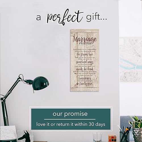 Miniatura 6 de Placa de madera con cita inspiradora en texto en inglés "Marriage Prayer" "Lord, help us to remember when we first met" - Elegante cuadro vertical